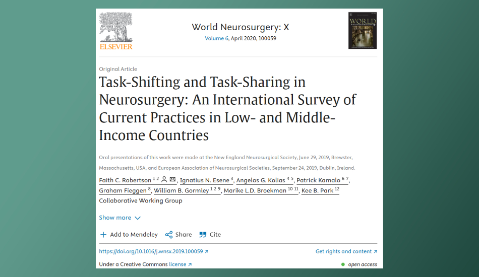 Task-Shifting and Task-Sharing in Neurosurgery: An International Survey of Current Practices in Low-and Middle-Income Countries